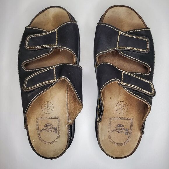 Dr Martens Men's Black Leather Sandals with Velcro Straps Size 12 - Picture 5 of 10